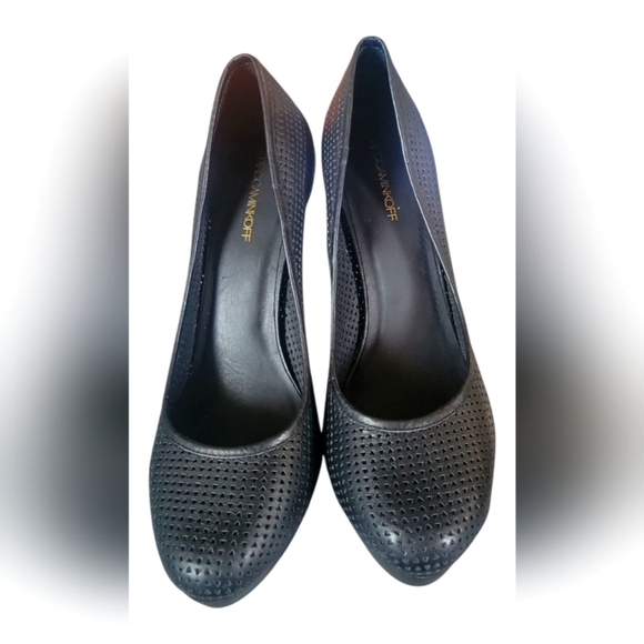 Rebecca Minkoff Women's Leather Laser Cut Platform Stilleto Pumps Sz 10.5 - Picture 4 of 10